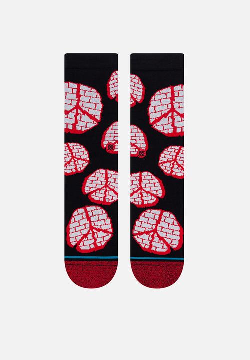 Stance Socks - Rocksteady crew socks - black & red 