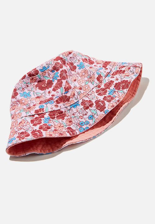 Cotton On - Reversible bucket hat - smoked salmon jolly ditsy