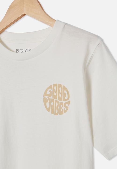 Free by Cotton On - Free boys skater short sleeve tee - neutral 