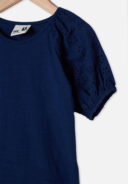 Cotton On - Isabella puff sleeve top - indigo