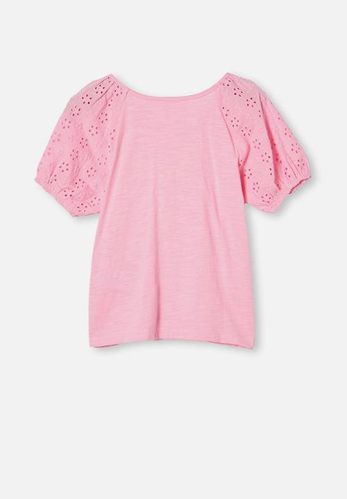Cotton On - Isabella puff sleeve top - cali pink