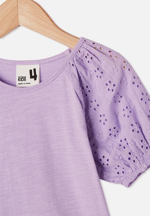 Cotton On - Isabella puff sleeve top - summer violet