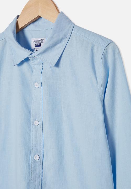 Free by Cotton On - Free boys harper ls shirt - frosty blue