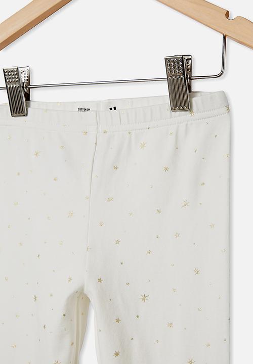 Cotton On - Huggie tights - white & gold 
