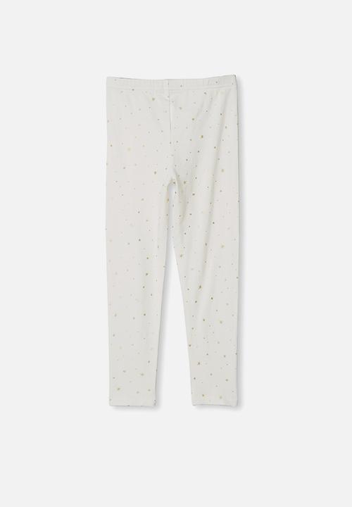 Cotton On - Huggie tights - white & gold 