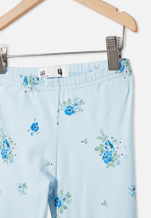 Cotton On - Huggie tights - frosty blue & ditsy floral