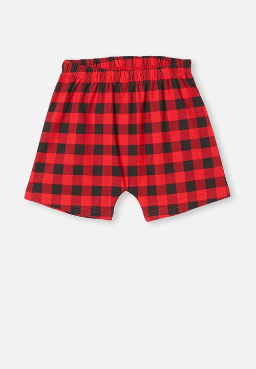 Cotton On - Hudson short sleeve pyjama set - white & red 