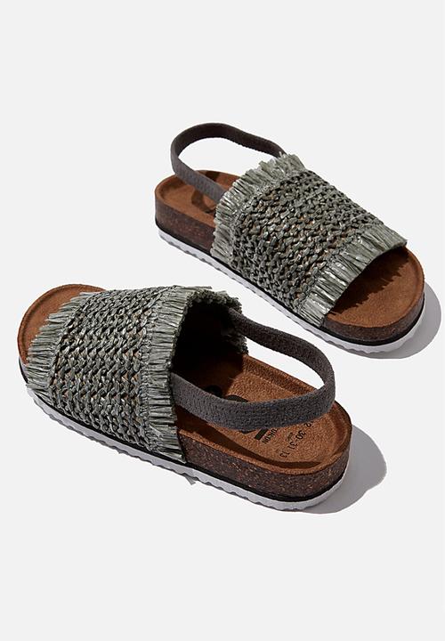 Cotton On - Fringed thea slingback - silver sage