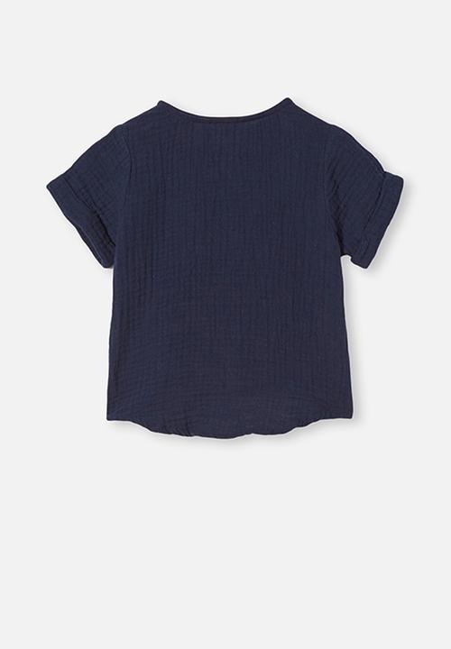 Cotton On - Mike short sleeve shirt - navy blazer