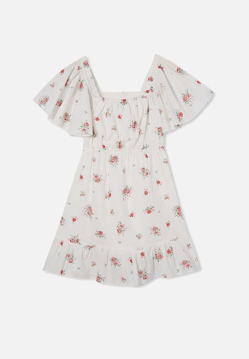 Free by Cotton On - Salma short sleeve dress - white 