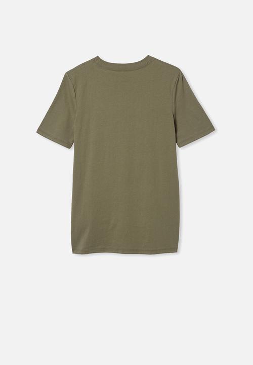 Free by Cotton On - Free boys skater short sleeve tee - khaki 