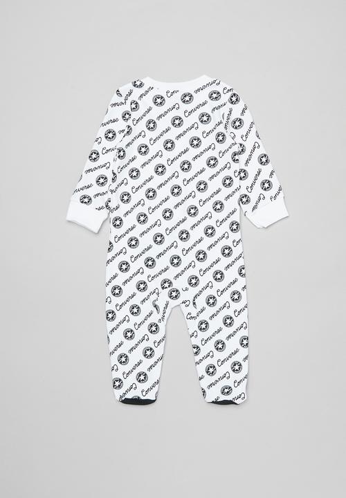 Converse - Cnvb script footed coverall - white & black 