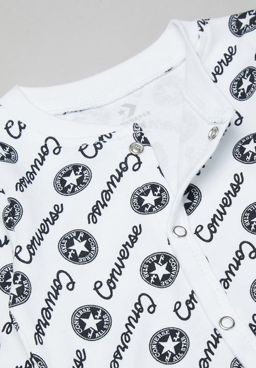 Converse - Cnvb script footed coverall - white & black 