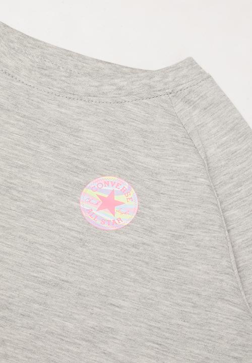 Converse - Converse  blocked long sleeve top - lunar rock heather