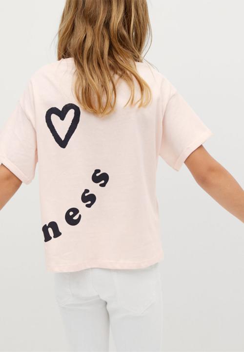 MANGO - Happy short sleeve tee - pastel pink