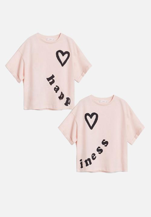 MANGO - Happy short sleeve tee - pastel pink