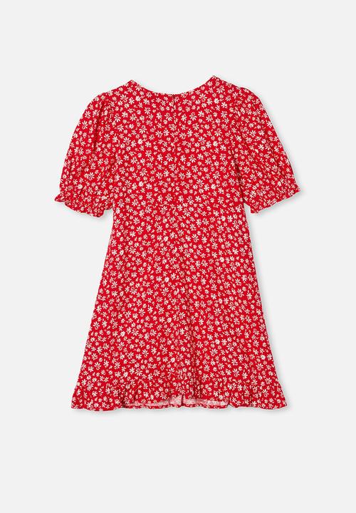 Free by Cotton On - Paris short sleeve dress - jolly red