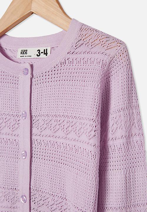 Cotton On - Sade pointelle cardigan - lilac