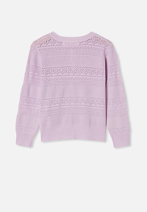 Cotton On - Sade pointelle cardigan - lilac