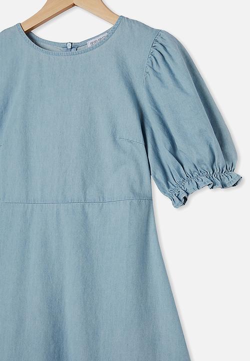 Free by Cotton On - Paris short sleeve dress - light blue wash