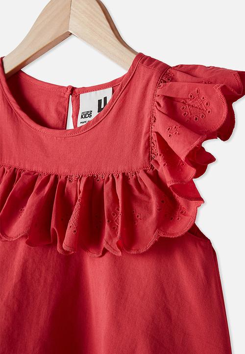 Cotton On - Charlotte short sleeve top - red
