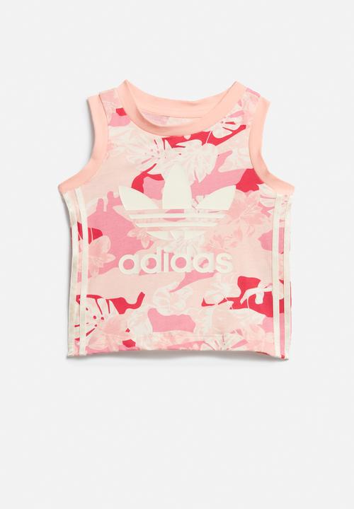 adidas Originals - Short & top set - pink & cream