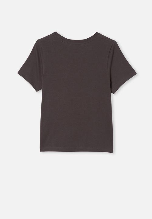Free by Cotton On - Girls classic short sleeve tee - charcoal 