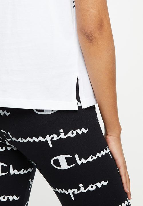 Champion - Legacy crew neck crop top - white