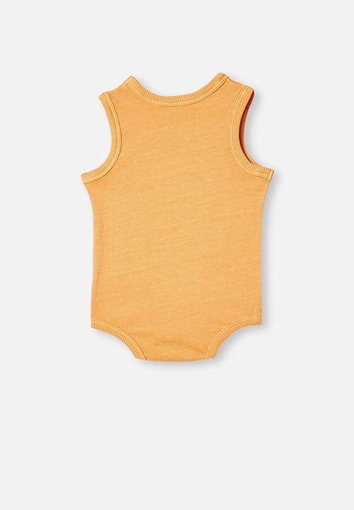 Cotton On - Loki singlet bubbysuit - apricot sun wash