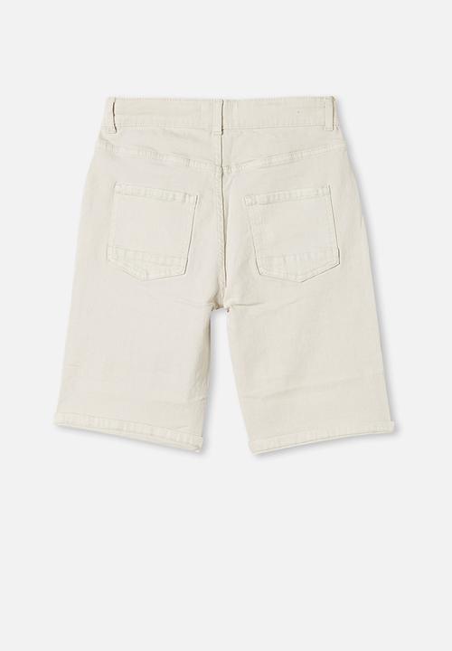 Free by Cotton On - Boys bermuda dnm short - ecru