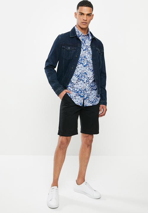 Nautica - Floral print shirt - blue & white