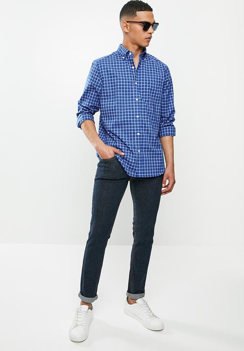 Nautica - Windsurf plaid shirt - blue & white