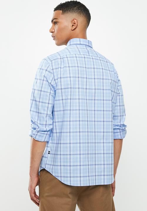 Nautica - Noon plaid shirt - blue & white