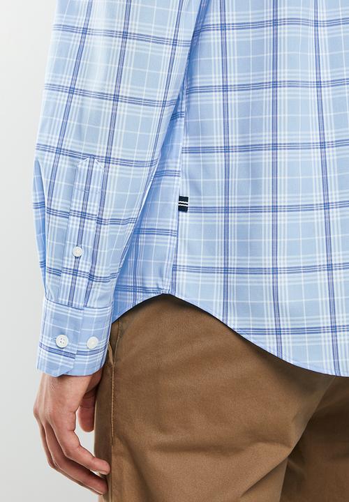 Nautica - Noon plaid shirt - blue & white