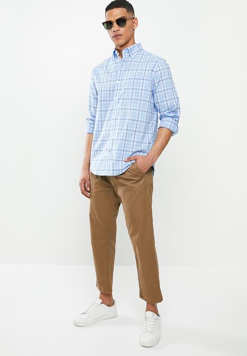 Nautica - Noon plaid shirt - blue & white