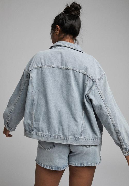 Cotton On - Curve 90s baggy denim jacket - burleigh blue