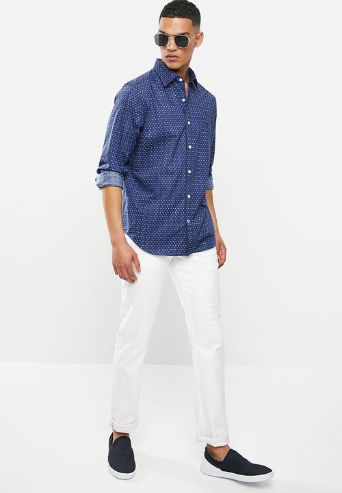 Nautica - Blue depths print shirt - blue & green
