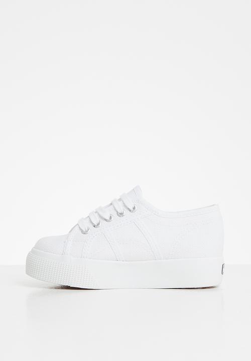 SUPERGA - Junior classic canvas wedge - white