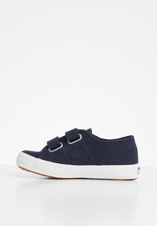 SUPERGA - Classic canvas velcro - navy & white