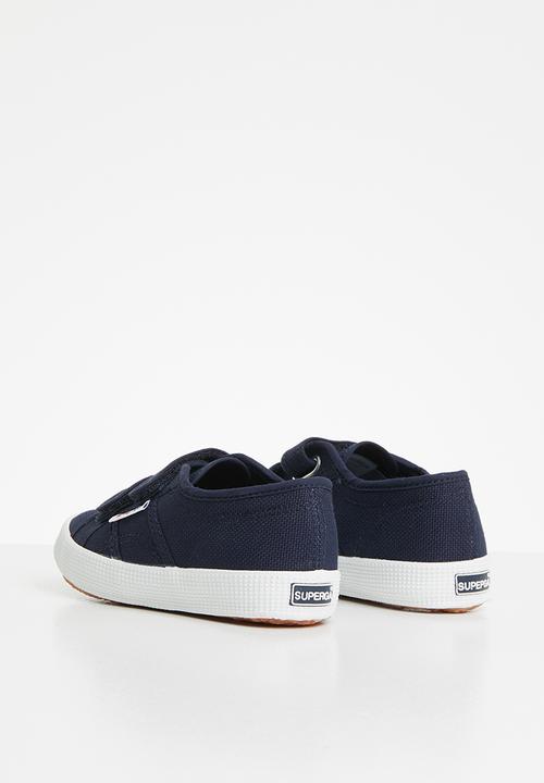 SUPERGA - Classic canvas velcro - navy & white