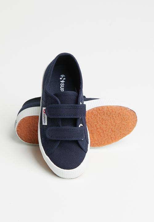 SUPERGA - Classic canvas velcro - navy & white