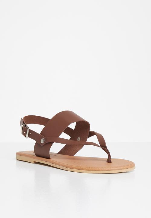 Superbalist - Katie leather T-bar sandal - brown