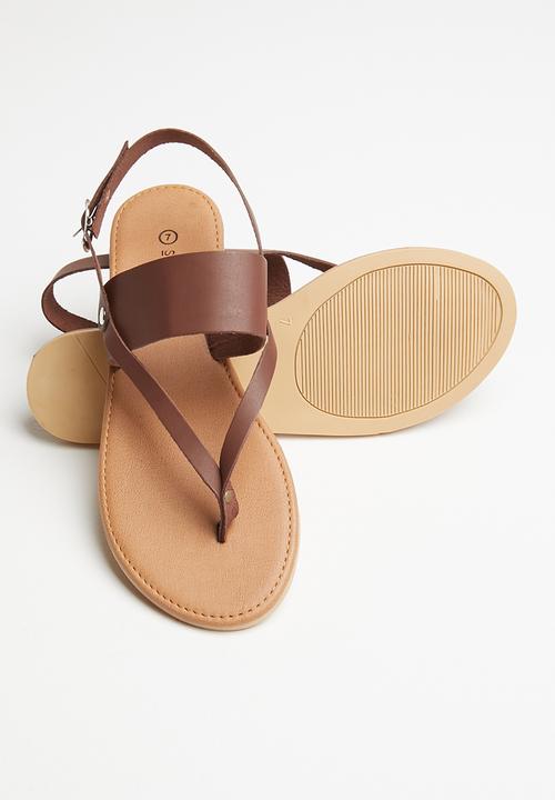 Superbalist - Katie leather T-bar sandal - brown