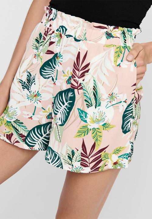 ONLY - Lizbeth paper bag shorts - pink multi