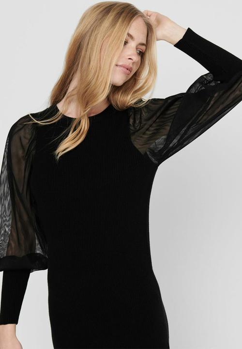 ONLY - Eylene long sleeve dress - black