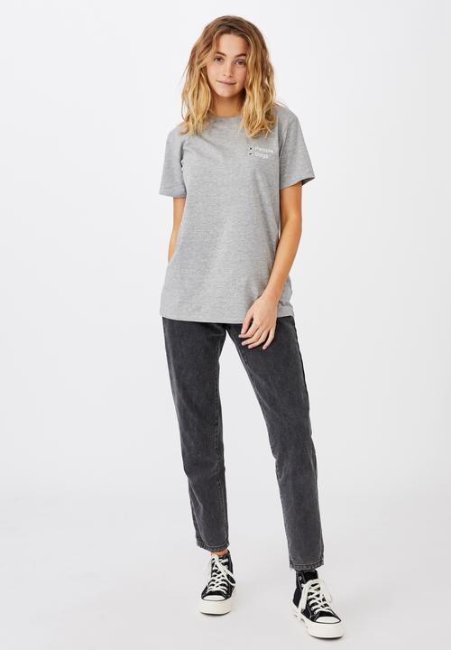 Cotton On - Classic slogan T-shirt - grey marle