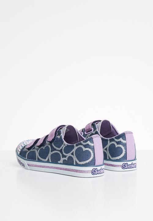 Skechers - Sparkle glitz - heartsy glam - navy & silver 