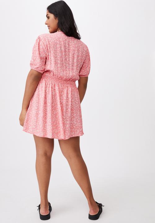 Cotton On - Curve woven miranda mini tea dress - alisa daisy musk pink