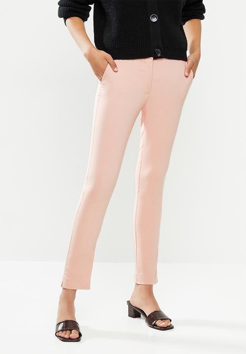 pink slim leg trousers