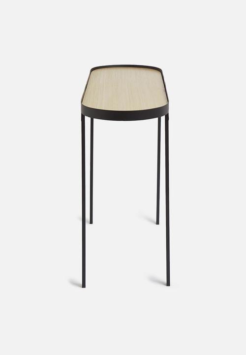 Sixth Floor - Oval console - black & natural